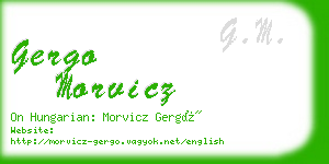 gergo morvicz business card